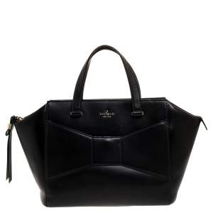 Kate Spade Black Leather Bow Tote