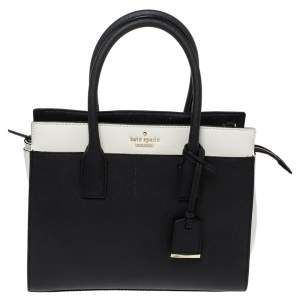 Pre Owned Kate Spade Black/White Leather Cameron Street Candace Tote