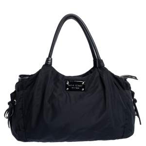 Pre Owned Kate Spade Black Nylon and Leather Stevie Diaper Bag