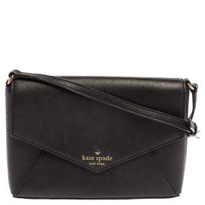 Pre Owned Kate Spade Black Leather Cedar Street Monday Crossbody Bag