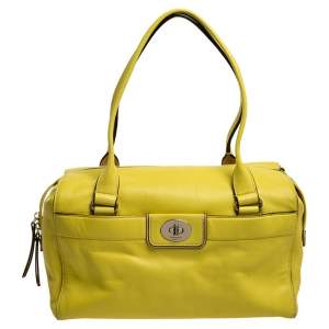 Pre Owned Kate Spade Yellow Leather Hampton Road Satchel