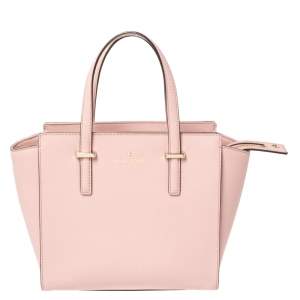 Pre Owned Kate Spade Powder Pink Leather Cedar Street Hayden Tote