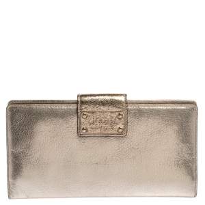 Kate Spade Gold Shimmer Leather Flap Clutch