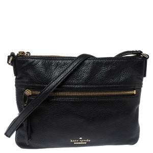 Pre Owned Kate Spade Black Leather Jackson Street Gabriele Crossbody Bag