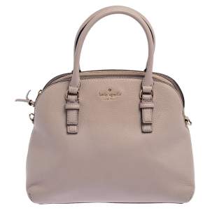 Pre Owned Kate Spade Pale Pink Leather Zip Dome Satchel