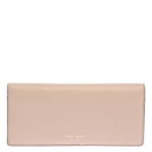 Pre Owned Kate Spade Light Pink Leather Margaux Continental Wallet