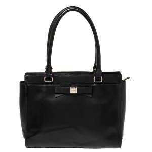 Pre Owned Kate Spade Black Leather Montford Tote