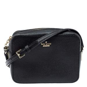 Pre Owned Kate Spade Black Leather Kingston Drive Arla Crossbody Bag