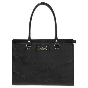 Pre Owned Kate Spade Black Leather Wellesley Kory Work Tote