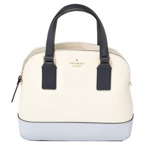 Pre Owned Kate Spade Two Tone Leather Small Lottie Satchel