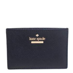 Pre Owned Kate Spade Black Leather Card Holder
