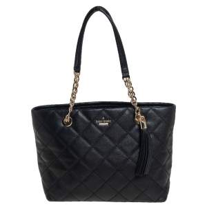 Pre Owned Kate Spade Black Quilted Leather Emerson Place Phoebe Tote