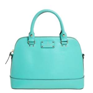 Pre Owned Kate Spade Green Leather Wellesley Rachelle Satchel