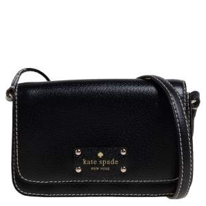 Pre Owned Kate Spade Black Leather Crossbody Bag