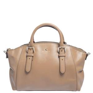 Pre Owned Kate Spade Beige Leather Charlotte Street Satchel