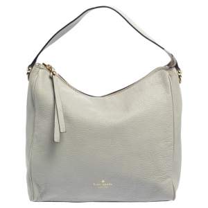 Pre Owned Kate Spade Grey Leather Shoulder Bag