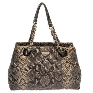 Pre Owned Kate Spade Multicolor Quilted Python Embossed Leather Maryanne Shoulder Bag