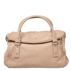 Pre Owned Kate Spade Dark Beige Leather Satchel