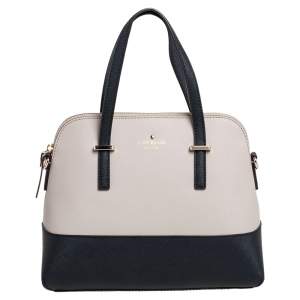 Pre Owned Kate Spade Grey/Black Saffiano Leather Cedar Street Maise Satchel