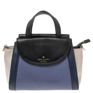 Pre Owned Kate Spade Tri Color Leather Small Cobble Hill Adrien Top Handle Bag
