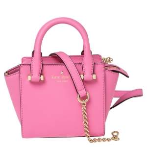 Pre Owned Kate Spade Pink Leather Mini Cedar Street Hayden Tote