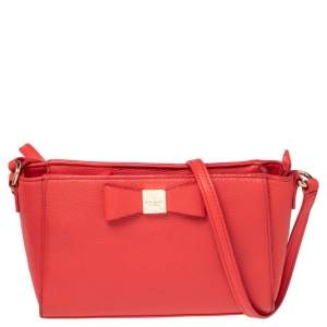 Kate Spade Orange Leather Bow Crossbody Bag