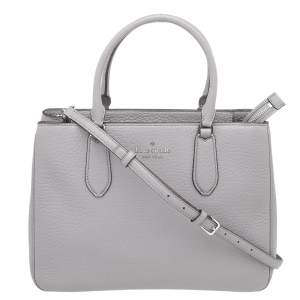Pre Owned Kate Spade Grey Leather Large Leighton Satchel