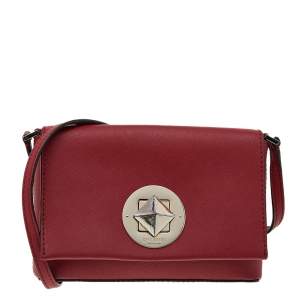 Pre Owned Kate Spade Red Leather Newbury Lane Sally Crossbody Bag