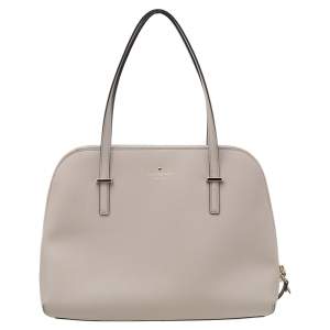 Pre Owned Kate Spade Light Grey Saffiano Leather Maise Dome Satchel