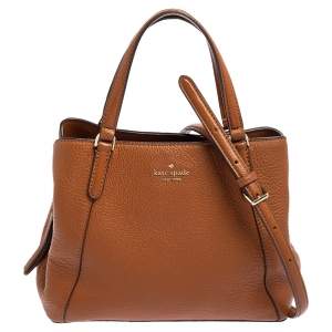 Pre Owned Kate Spade Brown Grained Leather Jackson Tote
