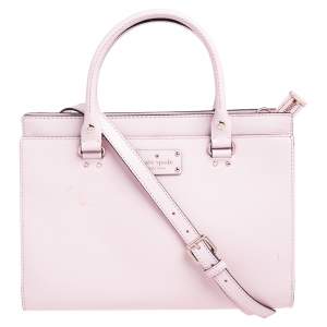 Pre Owned Kate Spade Pink Leather Wellesley Durham Top Handle Bag