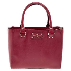 Pre Owned Kate Spade Wine Red Leather Wellesley Shoulder Bag