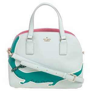 Pre Owned Kate Spade Lime Green Leather Gator Hilli Satchel