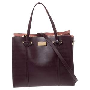 Pre Owned Kate Spade Burgundy Leather Small Arbour Hill Elodie Tote