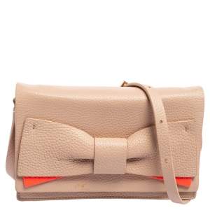Kate Spade Light Pink Leather Bow Flap Shoulder Bag