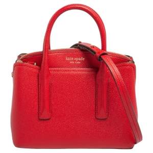 Pre Owned Kate Spade Red Leather Margaux Mini Satchel 