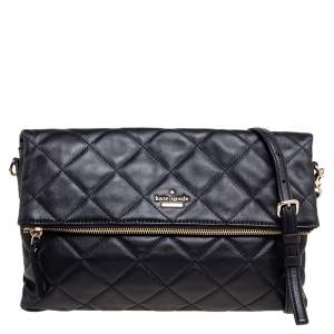 Pre Owned Kate Spade Black Quilted Leather Emerson Place Carson Shoulder Bag