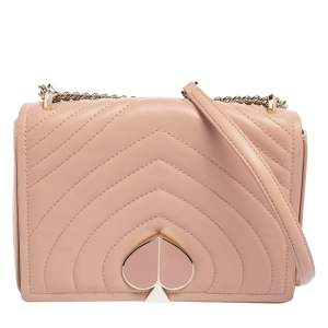 Pre Owned Kate Spade Light Pink Leather Amelia Shoulder Bag