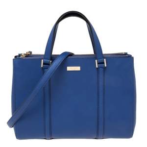 Pre Owned Kate Spade Blue Leather Mulberry Street Leighann Tote