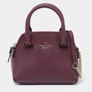 Pre Owned Kate Spade Grape Leather Mini Cedar Street Maise Crossbody Bag