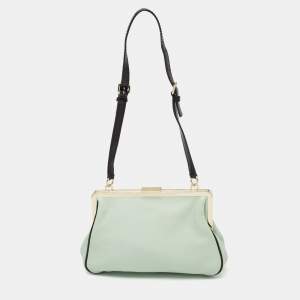 Pre Owned Kate Spade Mint Green Leather Frame Shoulder Bag