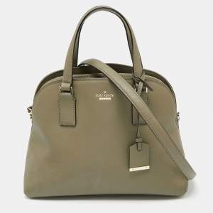 Pre Owned Kate Spade Olive Green Leather Sylvia Dome Satchel