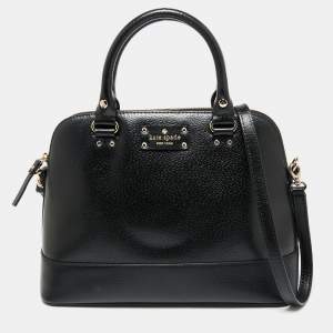 Pre Owned Kate Spade Black Leather Wellesley Rachelle Satchel