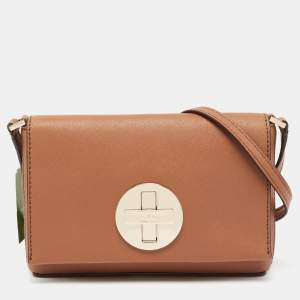 Pre Owned Kate Spade Brown Leather Flap Sally Crossbody Bag