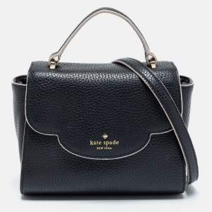 Pre Owned Kate Spade Black Leather Makayla Mini Top Handle Bag