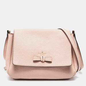 Pre Owned Kate Spade Light Pink Leather Pershing Street Ava Crossbody Bag