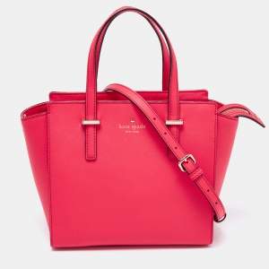 Pre Owned Kate Spade Coral Red Leather Cedar Street Hayden Tote