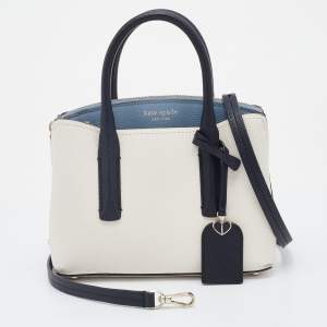 Pre Owned Kate Spade Tri Color Leather Margaux Mini Satchel 