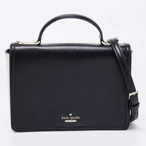 Kate Spade Black/Off White Leather Patterson Drive Medium Maisie Shoulder Bag