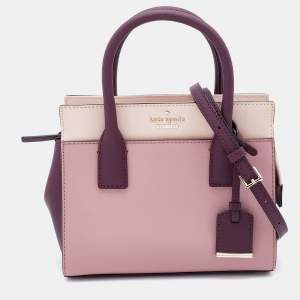 Pre Owned Kate Spade Pink/Burgundy Leather Cameron Street Candace Tote